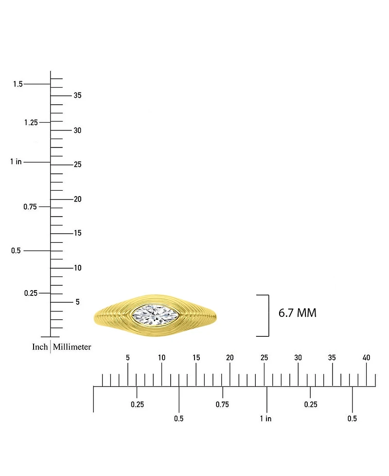 Macy's Cubic Zirconia Marquise Ring in 14k Yellow Gold Over Sterling Silver
