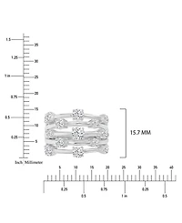 Macy's Cubic Zirconia 5-Row Ring Rhodium Over Sterling Silver