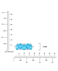 Macy's Aqua Blue Cubic Zirconia Ring in Rhodium Over Sterling Silver