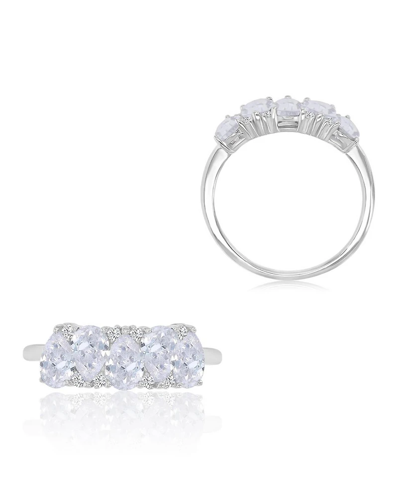 Macy's Pear-Shaped Cubic Zirconia Ring Rhodium Over Sterling Silver