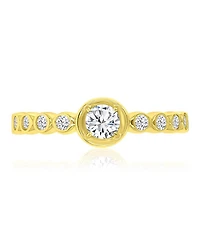 Macy's Cubic Zirconia Beaded Ring in 14k Yellow Gold Over Sterling Silver