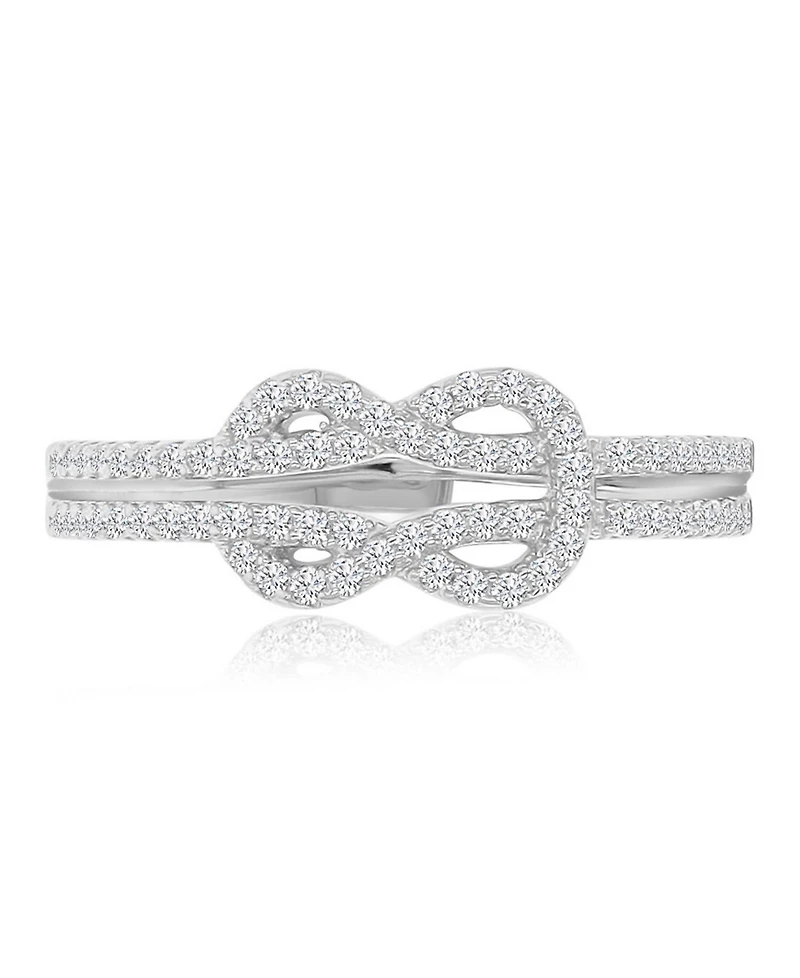 Macy's Infinity Knot Cubic Zirconia Ring in Rhodium Over Sterling Silver