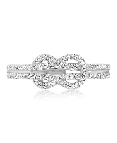 Macy's Infinity Knot Cubic Zirconia Ring Rhodium Over Sterling Silver