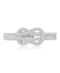 Macy's Infinity Knot Cubic Zirconia Ring in Rhodium Over Sterling Silver