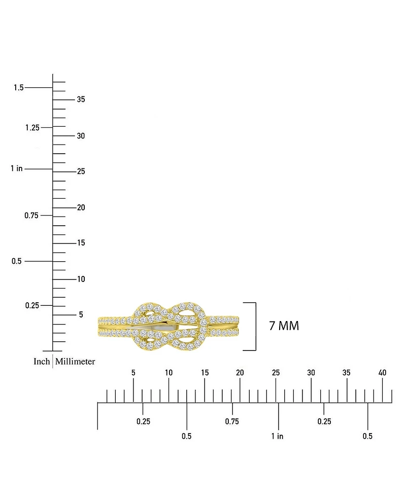 Macy's Infinity Knot Cubic Zirconia Ring in 14k Yellow Gold Over Sterling Silver