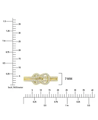 Macy's Infinity Knot Cubic Zirconia Ring in 14k Yellow Gold Over Sterling Silver