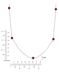 Macy's Created Ruby Station Necklace in Rhodium Over Sterling Silver