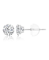 Macy's White Swarovski Zirconia Solitaire Earrings in 14k White Gold