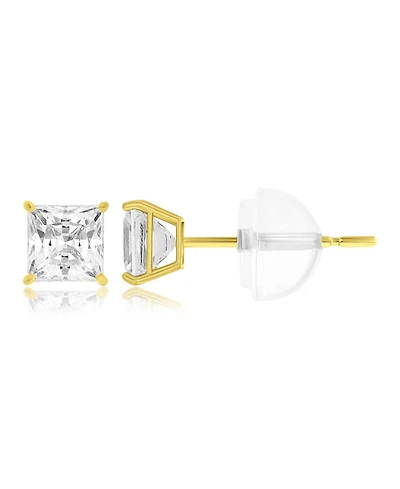 Macy's White Swarovski Zirconia Solitaire Earrings in 14k Yellow Gold