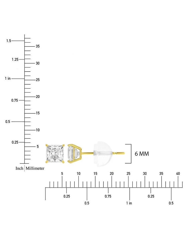 Macy's White Swarovski Zirconia Solitaire Earrings in 14k Yellow Gold