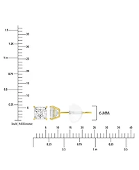 Macy's White Swarovski Zirconia Solitaire Earrings in 14k Yellow Gold