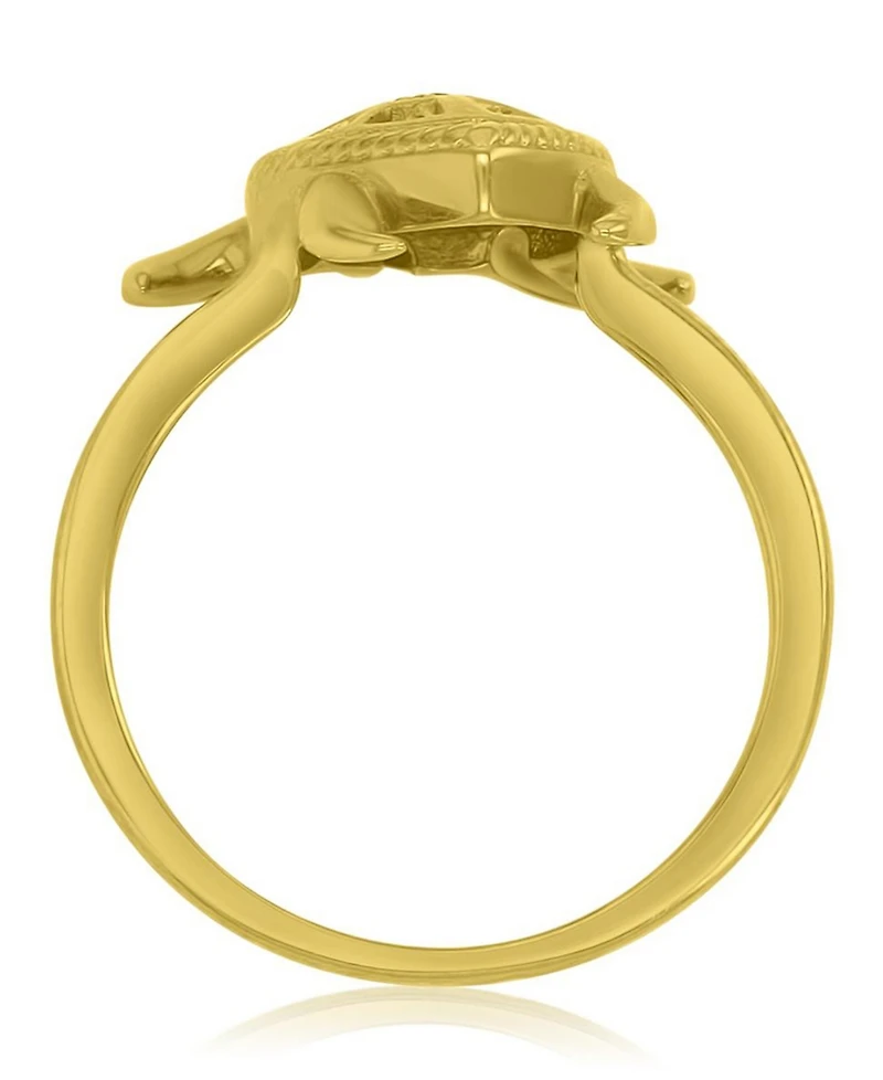 Macy's Diamond Accent Sea Turtle Ring 14k Yellow Gold Over Sterling Silver