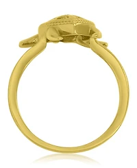 Macy's Diamond Accent Sea Turtle Ring 14k Yellow Gold Over Sterling Silver