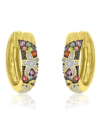 Macy's Starfish & Sea Turtle Huggie Earrings in 14k Yellow Gold Over Sterling Silver