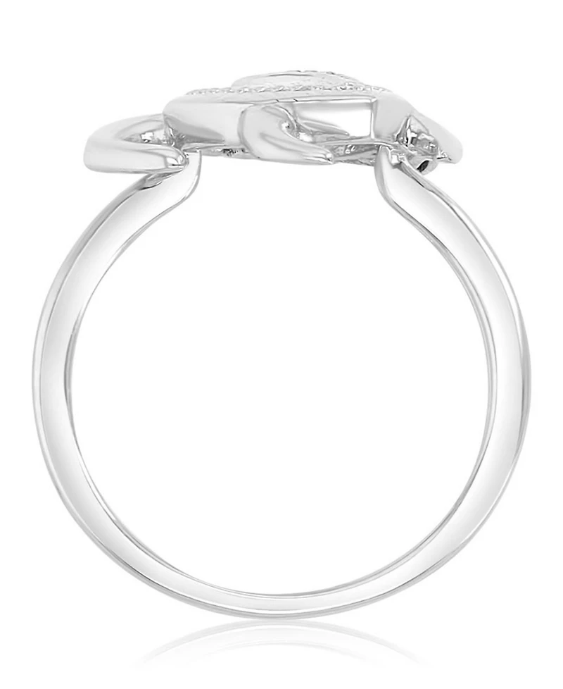 Macy's Diamond Accent Sea Turtle Ring Rhodium Over Sterling Silver