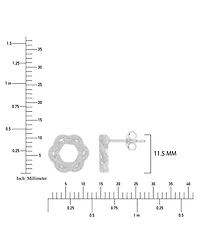 Macy's Created White Sapphire Invert Open Circle Stud Earrings in Rhodium Over Sterling Silver
