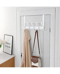 Yigii Stainless Steel Easy Assembly, Universal Fit 5 Hooks Over-the-Door Hook Rack