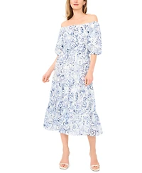 Vince Camuto Women's Printed Tiered Ruffle Midi Dress