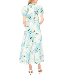 Vince Camuto Women's V-Neck Belted Midi Dress