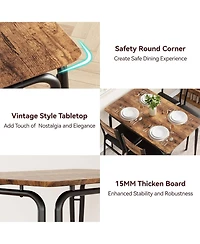 gaomon Dining Table Set for 4, Small Square Table and Chairs, 5 Piece Kitchen and Dining Set for Compact Spaces