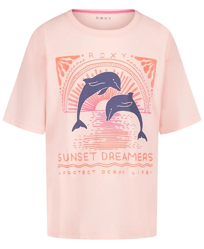 Roxy Girls' 7-16 Ocean Life Crewneck Oversized T-Shirt