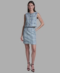 Bcbg Women's Button-Front Cropped Tweed Vest