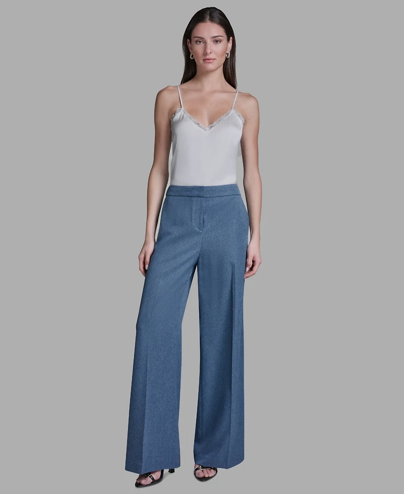 Bcbg Women's High Rise Denim Wide Leg Pants