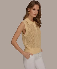 Donna Karan Weekend Women's Sleeveless Polo Sweater