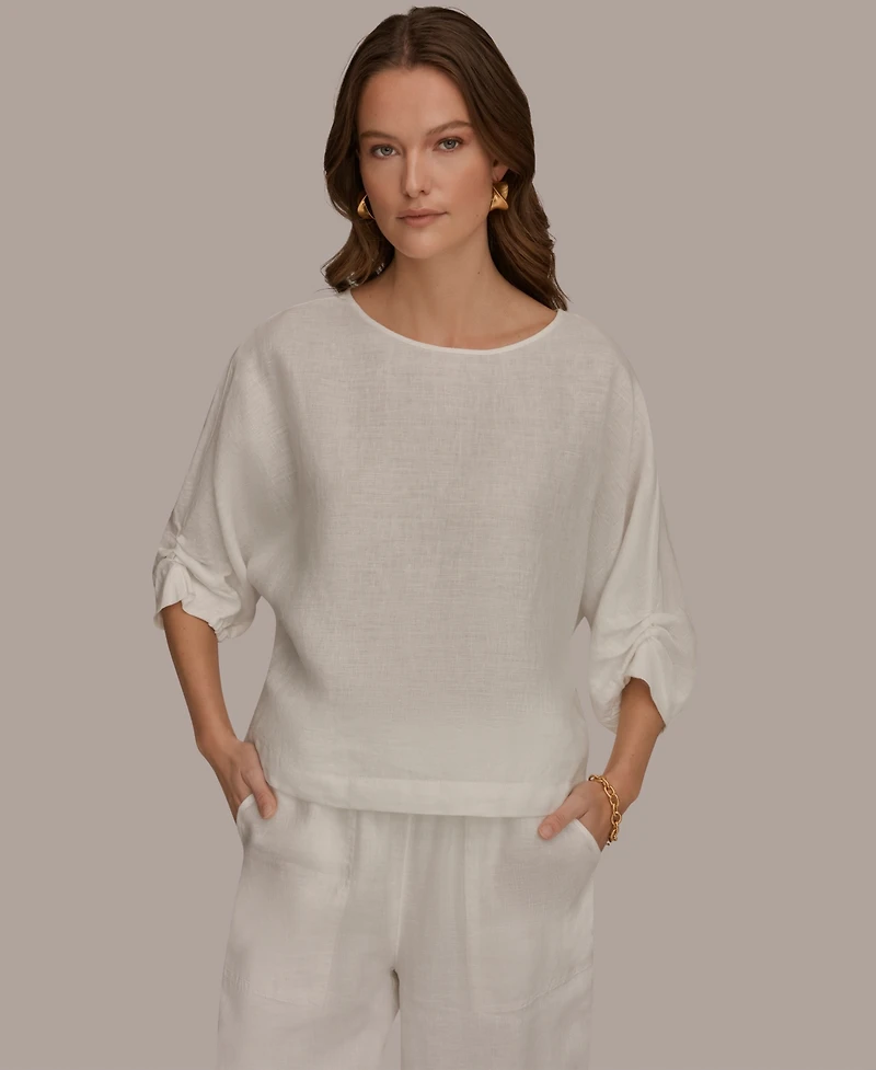 Donna Karan Weekend Women's Crewneck Dolman-Sleeves Blouse