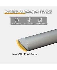 Clihome Patio Folding Chairs Set of 2, Aluminium Frame Outdoor Reclining Patio Chairs Textilene Fabric Seat, Dark Gray