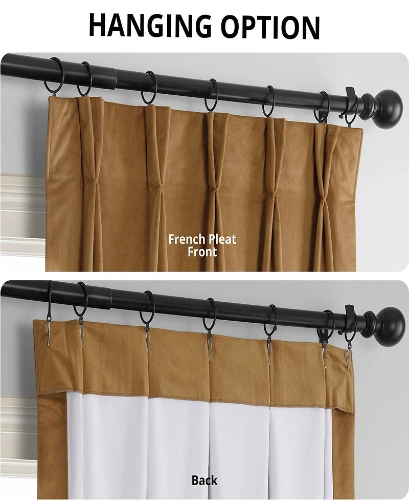 Half Price Drapes French Pleat Signature Velvet Blackout Curtain