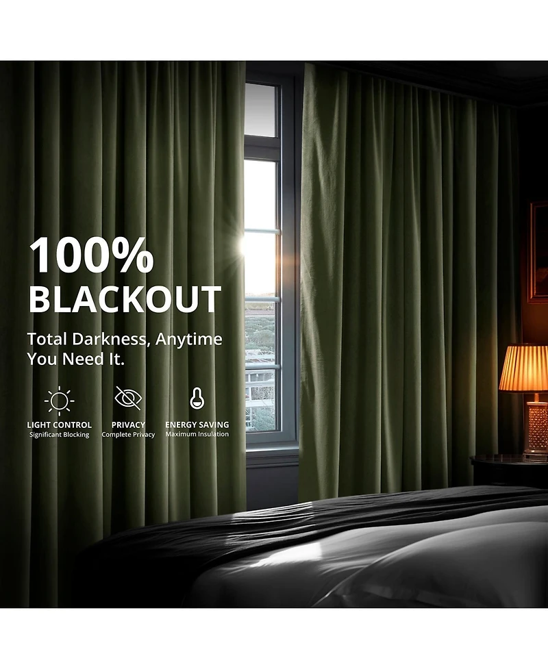 Half Price Drapes French Pleat Signature Velvet Blackout Curtain