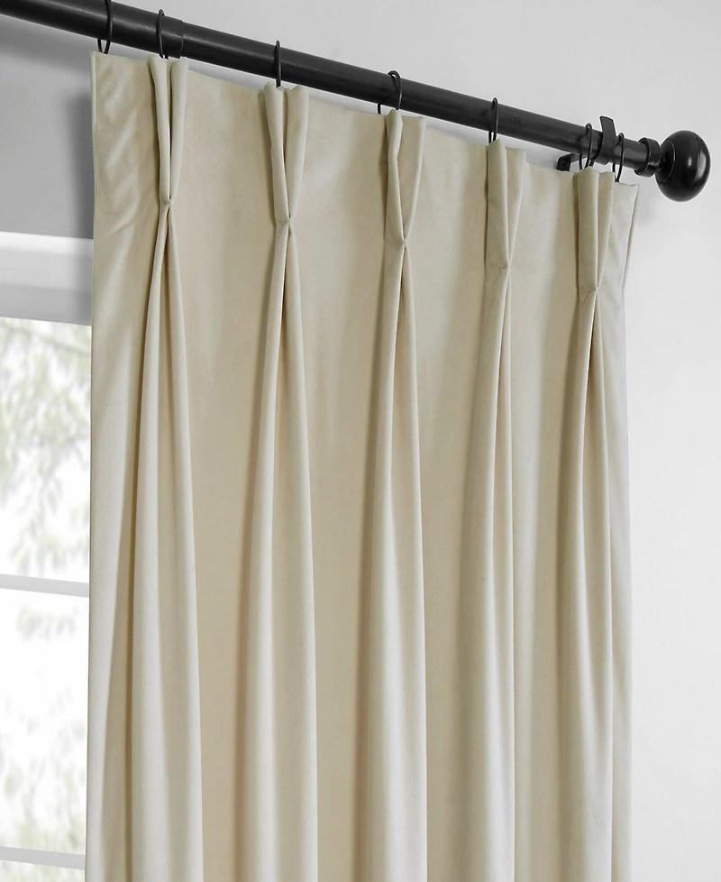 Half Price Drapes French Pleat Heritage Plush Velvet Room Darkening Curtain