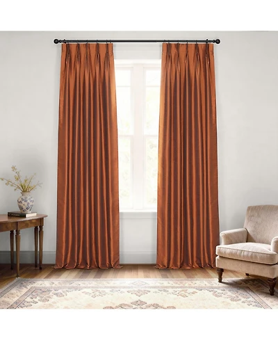 Half Price Drapes French Pleat Vintage Textured Faux Dupioni Silk Blackout Curtain