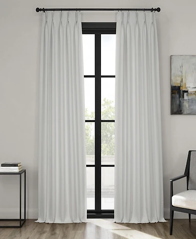 Half Price Drapes French Pleat Textured Faux Linen Room Darkening Curtain