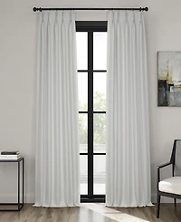 Half Price Drapes French Pleat Textured Faux Linen Room Darkening Curtain