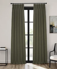Half Price Drapes French Pleat Textured Faux Linen Room Darkening Curtain