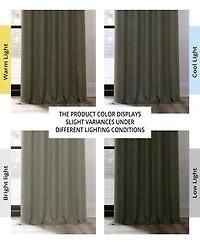 Half Price Drapes French Pleat Textured Faux Linen Room Darkening Curtain