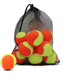 Magicorange Pack of 20 Low Compression Training Tennis Balls for Kids and Beginners with Durable Felt and Mesh Carrying Bag