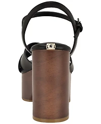 Guess Women's Qeelin Criss-Cross High Block Heel Platform Sandals