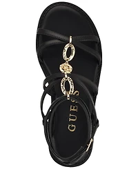 Guess Women's Grunge Gladiator Ornamented Flat Sandals