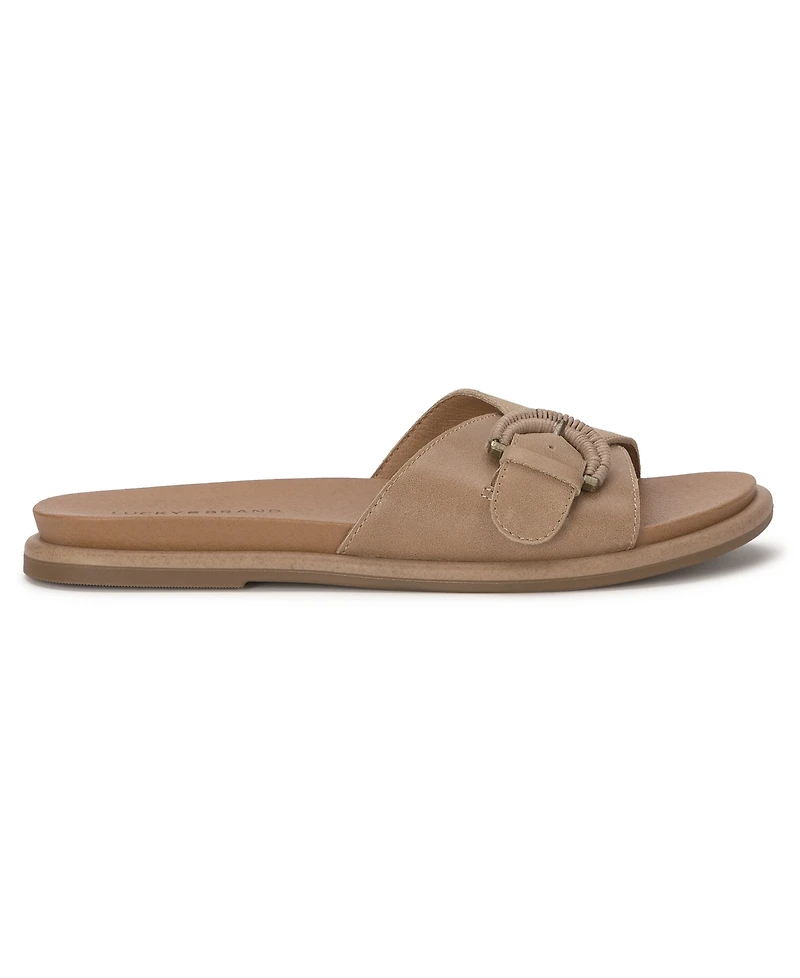 Lucky Brand Women's Suszie Buckle Slide Flat Sandals