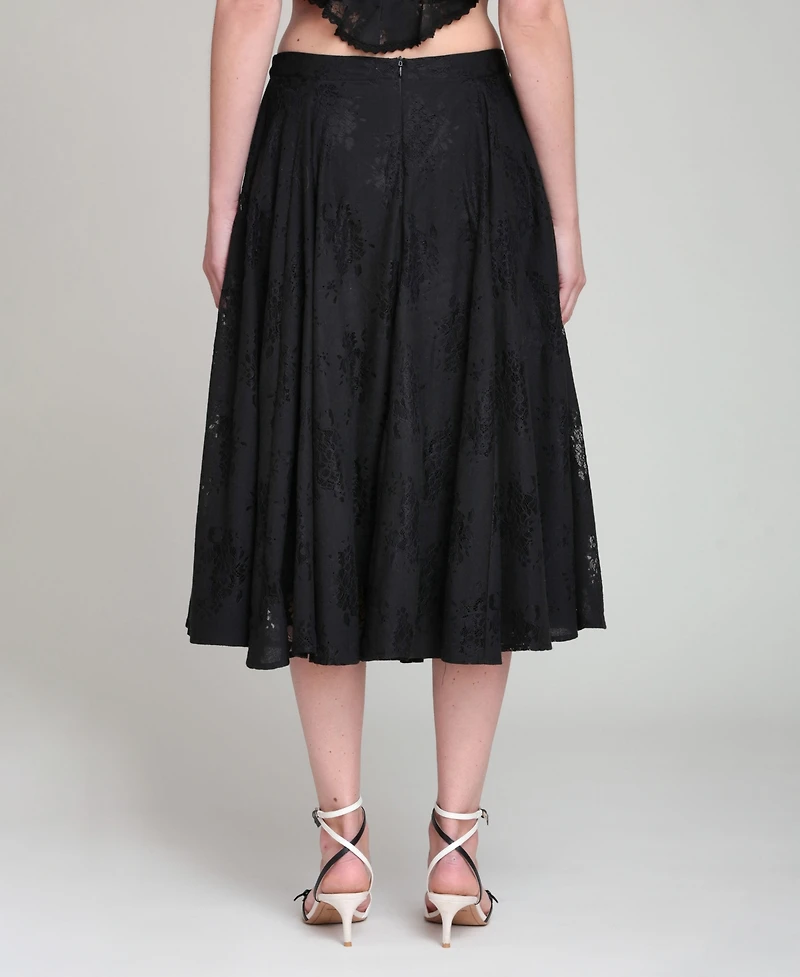 Avec Les Filles Women's Side Zippered Maxi Skirt