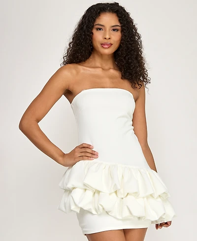Seni & Cade Junior's Strapless Bubble Ruffle Dress