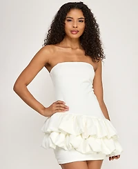 Seni & Cade Junior's Strapless Bubble Ruffle Dress