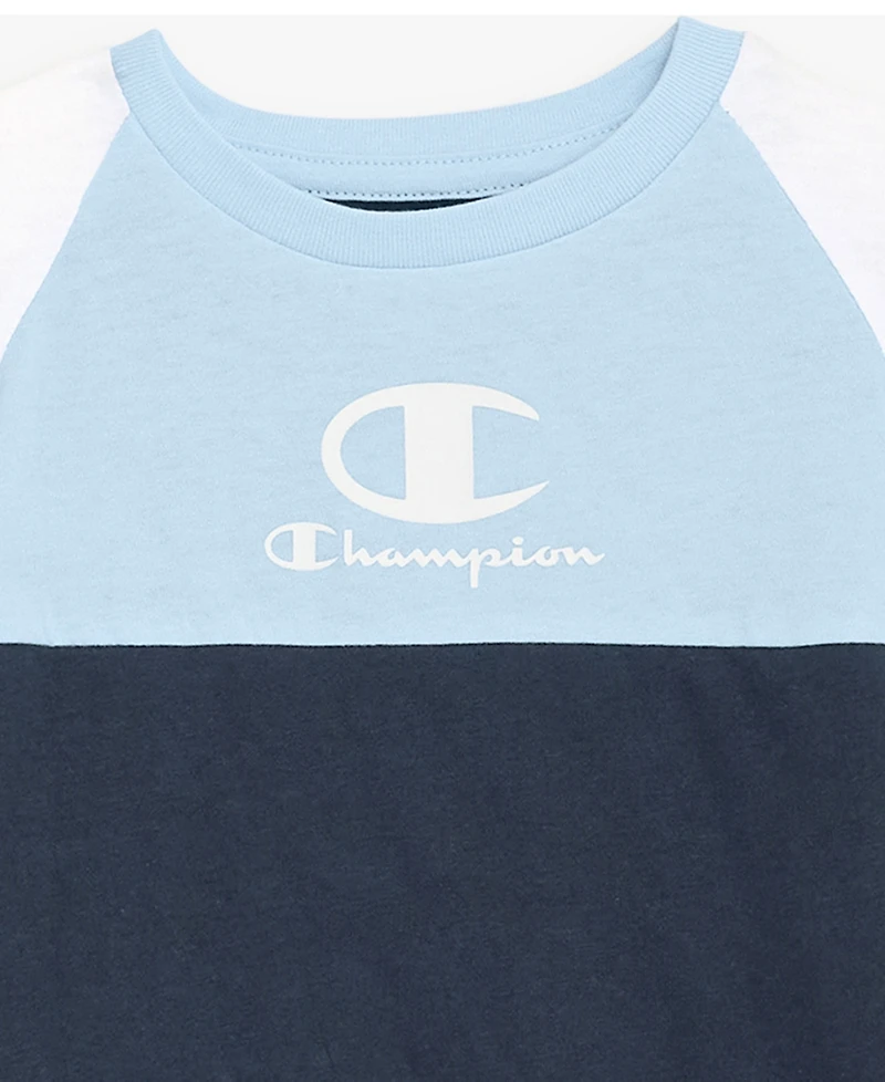 Champion Baby Boys' Crewneck T-Shirt and Elastic Shorts, 2-Peice Set
