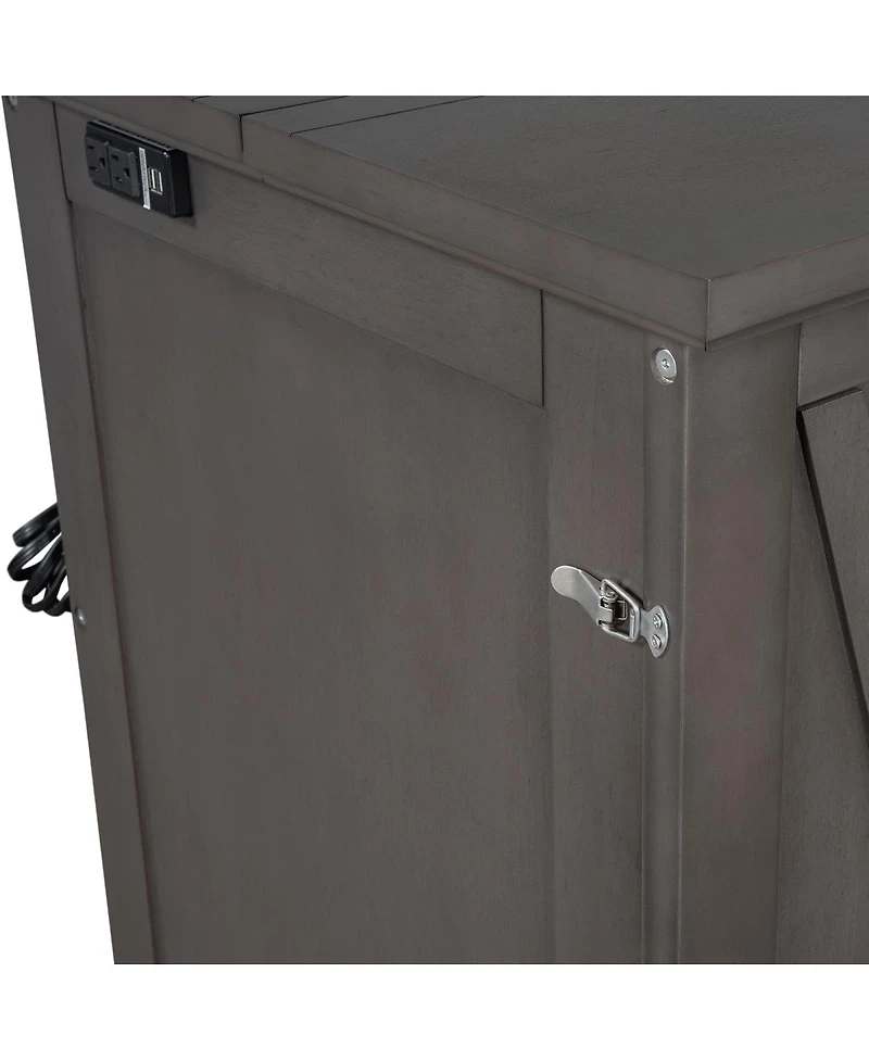 Streamdale Furniture Solid Pine Wood Murphy Bed Chest with Charging Station, Queen