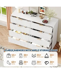 gaomon Fluted Dresser for Bedroom, 8 Drawer Double Dresser, Large Capacity & Anti-Tip