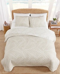 Tommy Bahama Home Pebble Palms Cotton Reversible 3-Pc. Quilt Set, Full/Queen