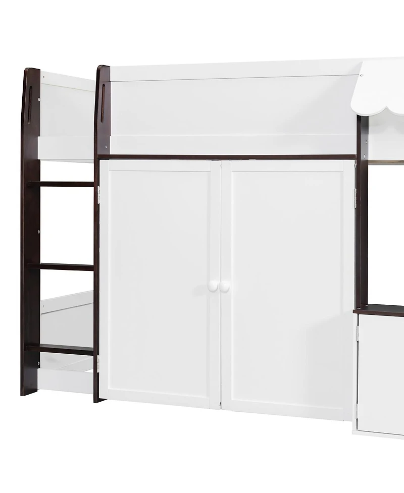 Streamdale Furniture Full Loft House Bed with Playhouse & Storage